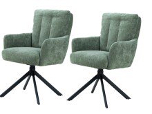 Armlehnstuhl >Yukon< (2er-Set)  Drehfunktion, Federkern, olive - 60x94x66cm (BxHxT)