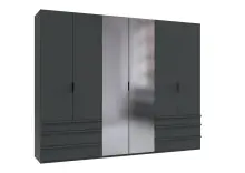 Falttürenschrank >OXFORD< in GRAPHIT mit...