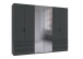 Falttürenschrank >OXFORD< in GRAPHIT mit Spiegel - 300x216x58cm (BxHxT)