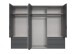 Falttürenschrank >OXFORD< in GRAPHIT mit Spiegel - 300x216x58cm (BxHxT)