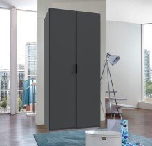 Falttürenschrank >OXFORD< in GRAPHIT -...