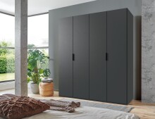 Falttürenschrank >OXFORD< in GRAPHIT - 200x216x58cm (BxHxT)