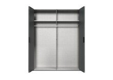 Falttürenschrank >OXFORD< in GRAPHIT - 200x216x58cm (BxHxT)