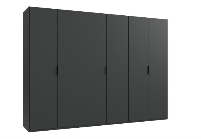 Falttürenschrank >OXFORD< in GRAPHIT - 300x216x58cm (BxHxT)