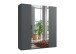 Falttürenschrank >OXFORD< in GRAPHIT mit Spiegel - 200x216x58cm (BxHxT)