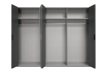Falttürenschrank >OXFORD< in GRAPHIT mit Spiegel - 300x216x58cm (BxHxT)