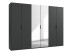 Falttürenschrank >OXFORD< in GRAPHIT mit Spiegel - 300x216x58cm (BxHxT)