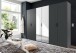 Falttürenschrank >OXFORD< in GRAPHIT mit Spiegel - 300x216x58cm (BxHxT)