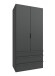 Falttürenschrank >OXFORD< in GRAPHIT mit Schubladen - 100x216x58cm (BxHxT)