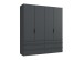 Falttürenschrank >OXFORD< in GRAPHIT mit Schubladen - 200x216x58cm (BxHxT)