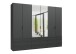 Falttürenschrank >OXFORD< Schubladen, in GRAPHIT mit Spiegel - 300x216x58cm (BxHxT)