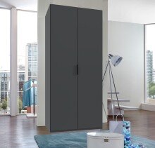Falttürenschrank >OXFORD< in GRAPHIT -...