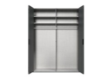 Falttürenschrank >OXFORD< in GRAPHIT - 200x236x58cm (BxHxT)