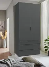 Falttürenschrank >OXFORD< in GRAPHIT -...