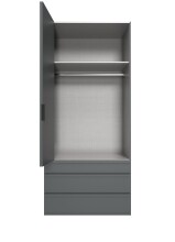 Falttürenschrank >OXFORD< in GRAPHIT - 100x236x58cm (BxHxT)