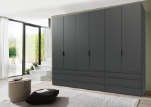 Falttürenschrank >OXFORD< in GRAPHIT - 300x236x58cm (BxHxT)