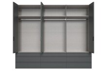 Falttürenschrank >OXFORD< in GRAPHIT - 300x236x58cm (BxHxT)