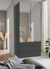 Falttürenschrank >OXFORD< in GRAPHIT - 100x236x58cm (BxHxT)