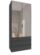 Falttürenschrank >OXFORD< in GRAPHIT -...