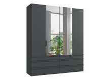 Falttürenschrank >OXFORD< in GRAPHIT -...