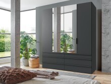 Falttürenschrank >OXFORD< in GRAPHIT - 200x236x58cm (BxHxT)