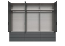 Falttürenschrank >OXFORD< in GRAPHIT - 300x236x58cm (BxHxT)