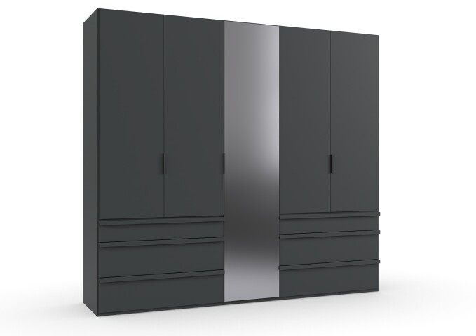Falttürenschrank >OXFORD< in GRAPHIT - 250x236x58cm (BxHxT)
