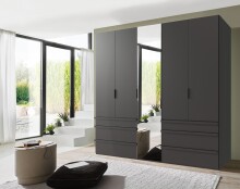 Falttürenschrank >OXFORD< in GRAPHIT - 250x236x58cm (BxHxT)