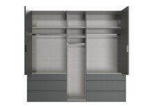 Falttürenschrank >OXFORD< in GRAPHIT - 250x236x58cm (BxHxT)