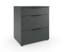 Nachtkommode >OXFORD< in GRAPHIT - 54x61x41cm (BxHxT)