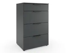 Hochkommode >OXFORD< in GRAPHIT - 54x84x41cm (BxHxT)