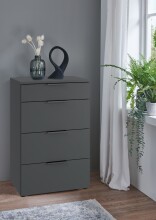 Hochkommode >OXFORD< in GRAPHIT - 54x84x41cm (BxHxT)