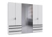 Falttürenschrank >OXFORD< in WEISS mit Spiegel - 300x216x58cm (BxHxT)