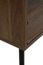 Nachtkonsole >Falun< in Dekor Nussbaum 3D-Fronten in Wellenoptik - 40x55x39cm (BxHxT)