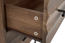 Nachtkonsole >Falun< in Dekor Nussbaum 3D-Fronten in Wellenoptik - 40x55x39cm (BxHxT)