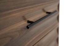 Nachtkonsole >Falun< in Dekor Nussbaum 3D-Fronten in Wellenoptik - 40x55x39cm (BxHxT)