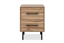 Nachtkonsole >Falun< in Artisan/Eiche 3D-Fronten in Wellenoptik - 40x55x39cm (BxHxT)