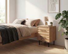 Nachtkonsole >Falun< in Artisan/Eiche 3D-Fronten in...