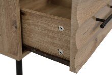 Nachtkonsole >Falun< in Artisan/Eiche 3D-Fronten in Wellenoptik - 40x55x39cm (BxHxT)