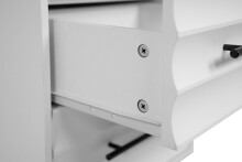 Nachtkonsole >Falun< in weiß 3D-Fronten in Wellenoptik - 40x55x39cm (BxHxT)