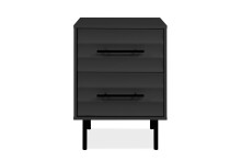 Nachtkonsole >Falun< in anthrazit 3D-Fronten in Wellenoptik - 40x55x39cm (BxHxT)