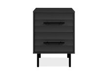 Nachtkonsole >Falun< in anthrazit 3D-Fronten in Wellenoptik - 40x55x39cm (BxHxT)