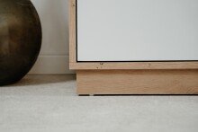 Kommode >Lindenau< in Dekor Artisan Eiche/weiß hochglanz - 79x88x40 (BxHxT)