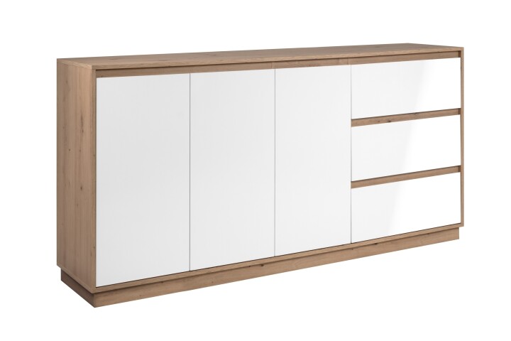 Sideboard >Lindenau< in Dekor Artisan Eiche/weiß hochglanz - 178x88x40 (BxHxT)
