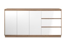 Sideboard >Lindenau< in Dekor Artisan Eiche/weiß hochglanz - 178x88x40 (BxHxT)