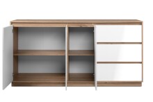 Sideboard >Lindenau< in Dekor Artisan Eiche/weiß hochglanz - 178x88x40 (BxHxT)