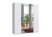 Falttürenschrank >OXFORD< in WEISS mit Spiegel - 200x216x58cm (BxHxT)