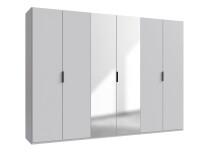 Falttürenschrank >OXFORD< in WEISS mit Spiegel...