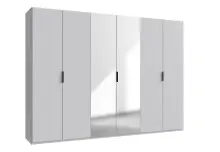 Falttürenschrank >OXFORD< in WEISS mit Spiegel...
