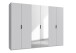 Falttürenschrank >OXFORD< in WEISS mit Spiegel - 300x216x58cm (BxHxT)